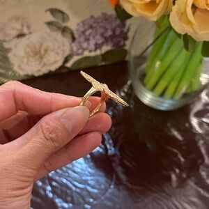 Elegant Gold Ring with Diamond Accents